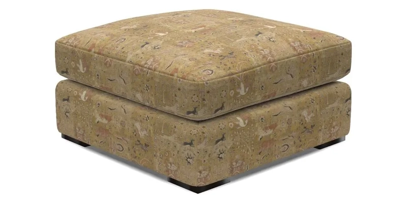 Stockbridge Combi Footstool in Two Tone Plain Biscuit
