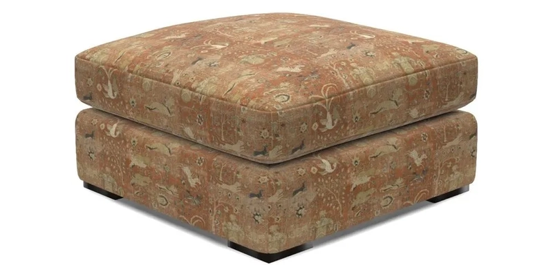 Stockbridge Combi Footstool in Two Tone Plain Biscuit
