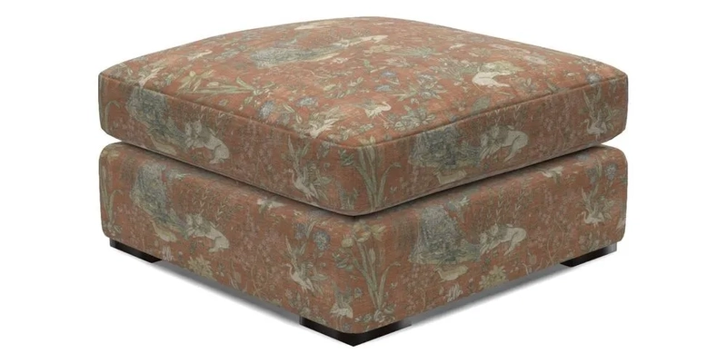 Stockbridge Combi Footstool in Two Tone Plain Biscuit