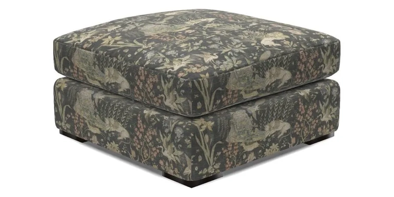 Stockbridge Combi Footstool in Two Tone Plain Biscuit