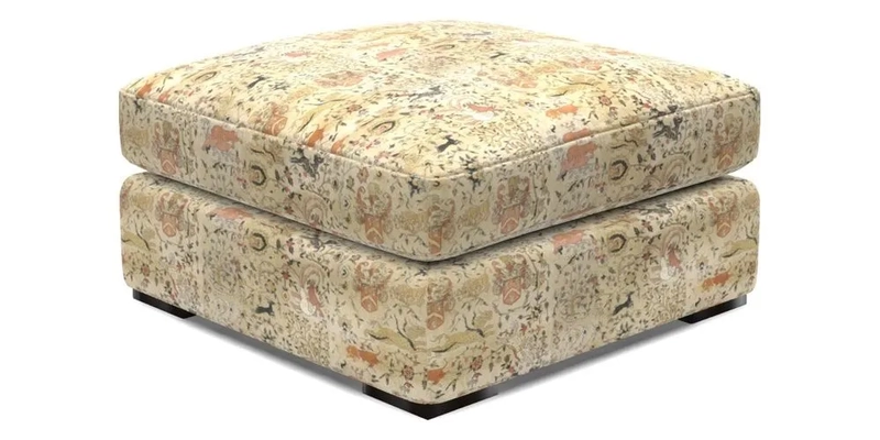 Stockbridge Combi Footstool in Two Tone Plain Biscuit