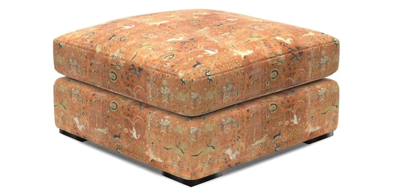 Stockbridge Combi Footstool in Two Tone Plain Biscuit