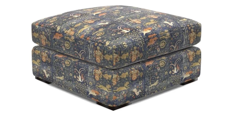 Stockbridge Combi Footstool in Two Tone Plain Biscuit