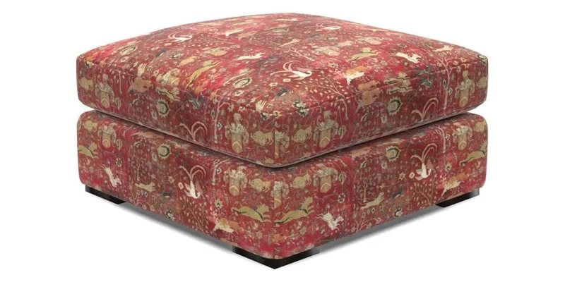 Stockbridge Combi Footstool in Two Tone Plain Biscuit
