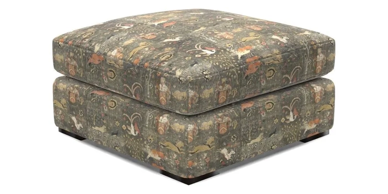 Stockbridge Combi Footstool in Two Tone Plain Biscuit