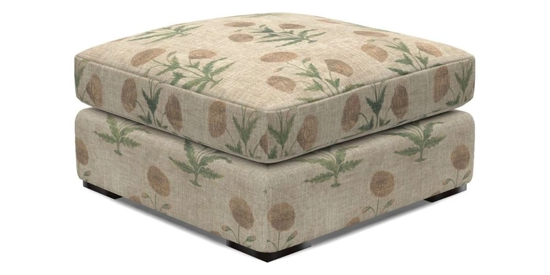 Stockbridge Combi Footstool in Two Tone Plain Biscuit