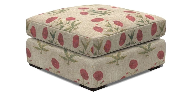 Stockbridge Combi Footstool in Two Tone Plain Biscuit
