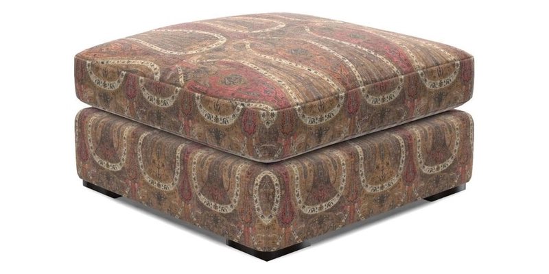 Stockbridge Combi Footstool in Two Tone Plain Biscuit