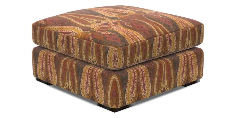 Stockbridge Combi Footstool in Two Tone Plain Biscuit