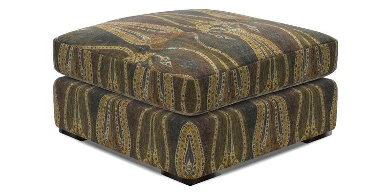 Stockbridge Combi Footstool in Two Tone Plain Biscuit
