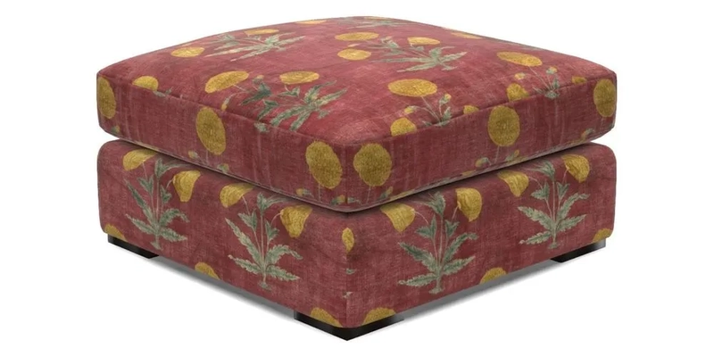 Stockbridge Combi Footstool in Two Tone Plain Biscuit