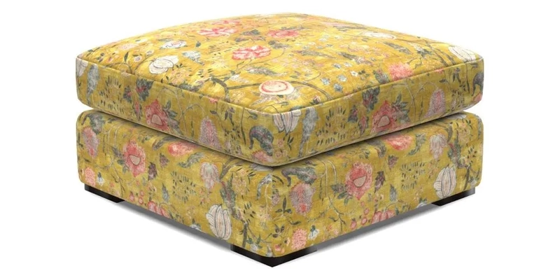Stockbridge Combi Footstool in Two Tone Plain Biscuit