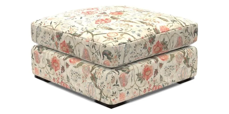 Stockbridge Combi Footstool in Two Tone Plain Biscuit