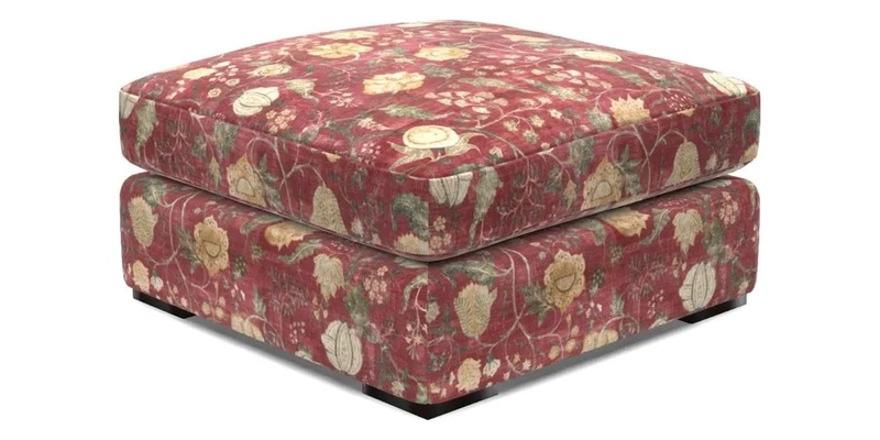 Stockbridge Combi Footstool in Two Tone Plain Biscuit