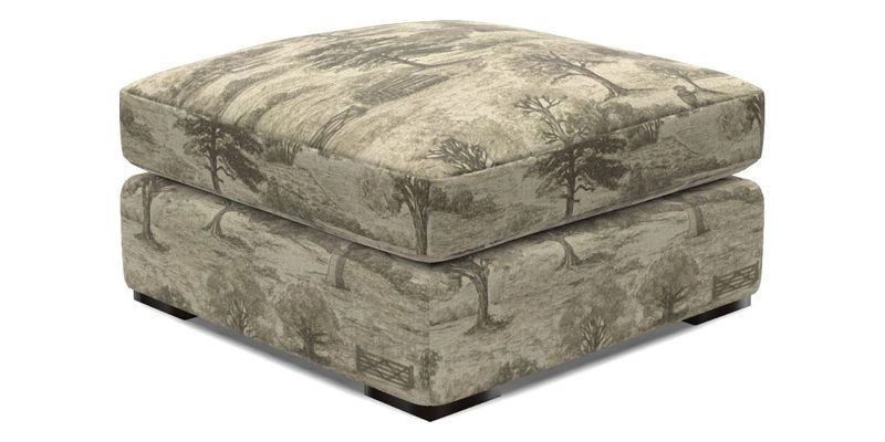 Stockbridge Combi Footstool in Two Tone Plain Biscuit