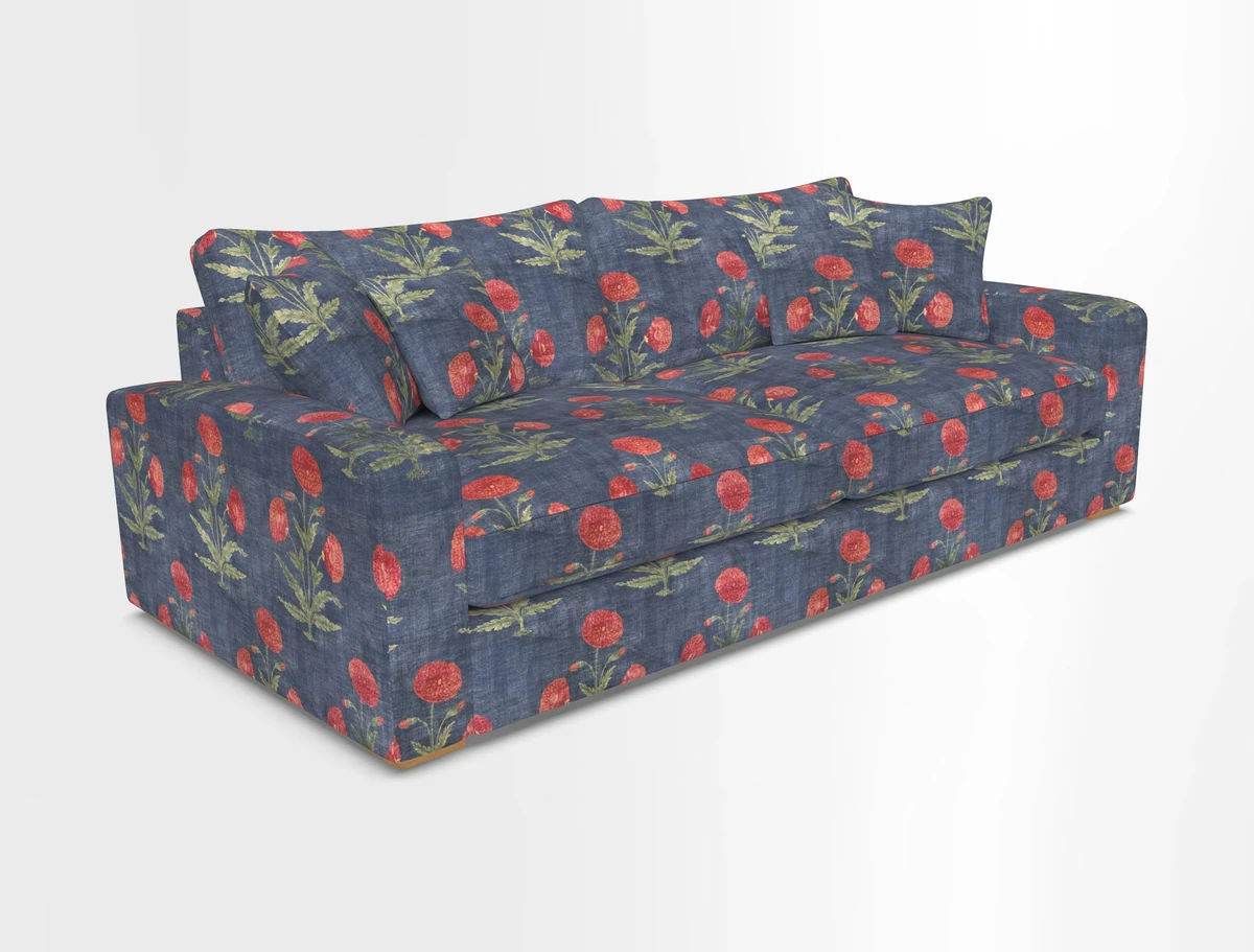 Stockbridge 4 Seater Sofa in Warwick Graf Slate