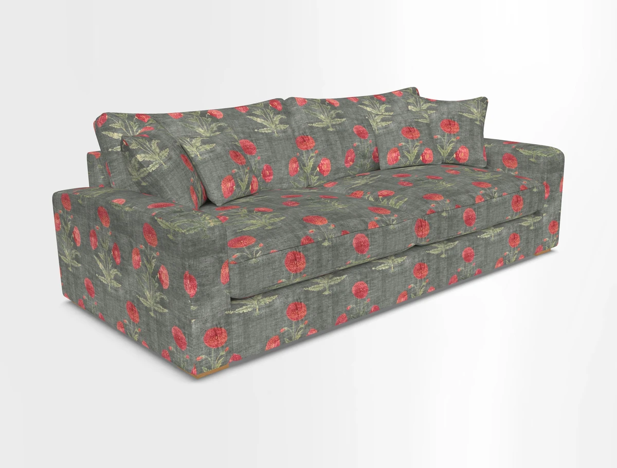 Stockbridge 4 Seater Sofa in Warwick Graf Slate