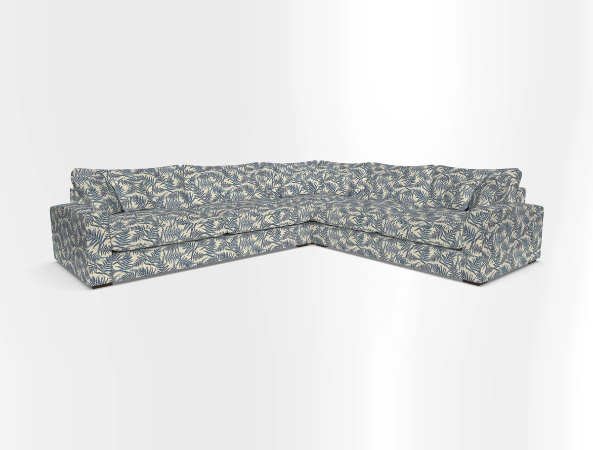 Stockbridge Corner Sofa LHF in V&A Threads of India Opulent Velvets Ikat Mirage Burnt Umber 