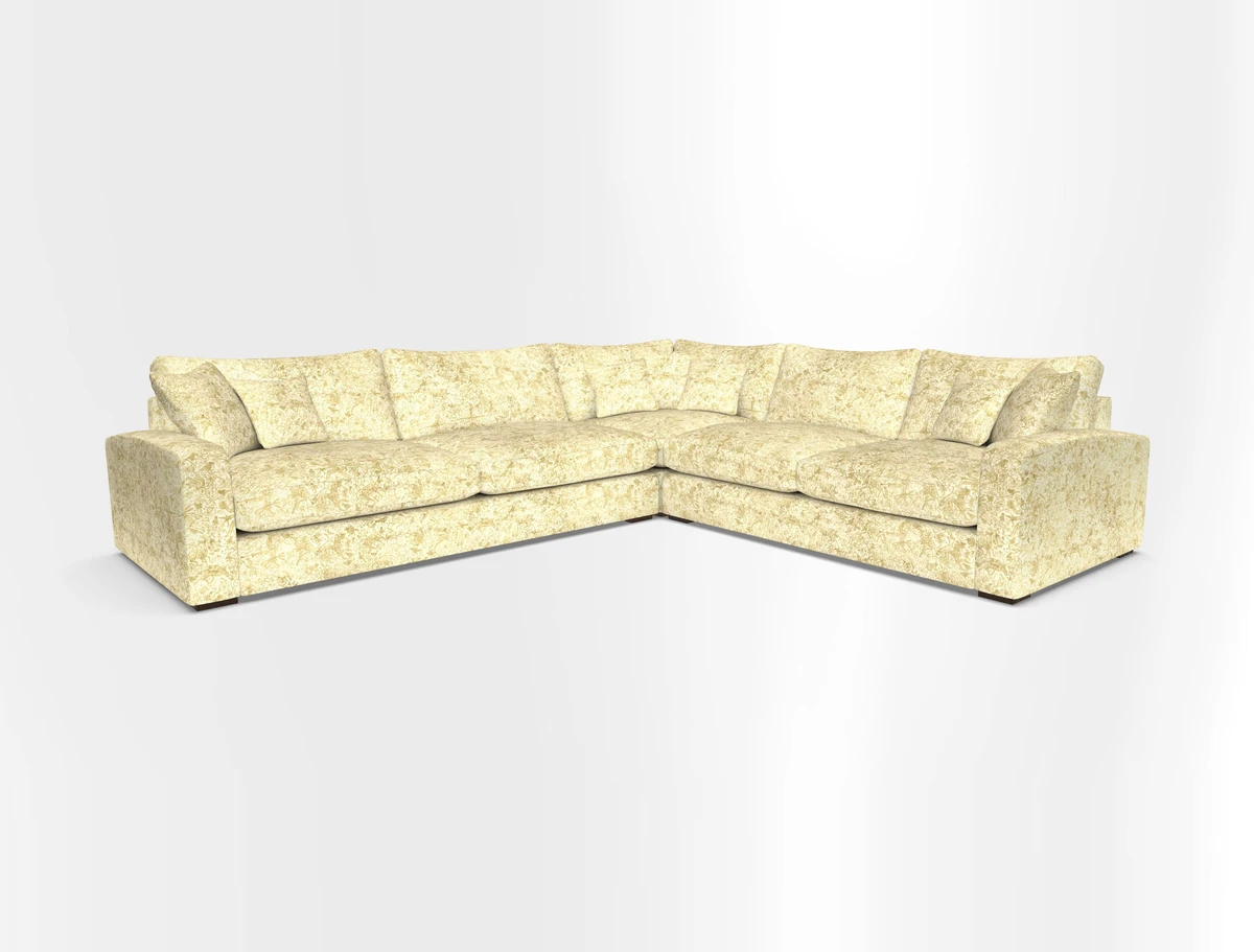 Stockbridge Corner Sofa LHF in V&A Threads of India Opulent Velvets Ikat Mirage Burnt Umber 