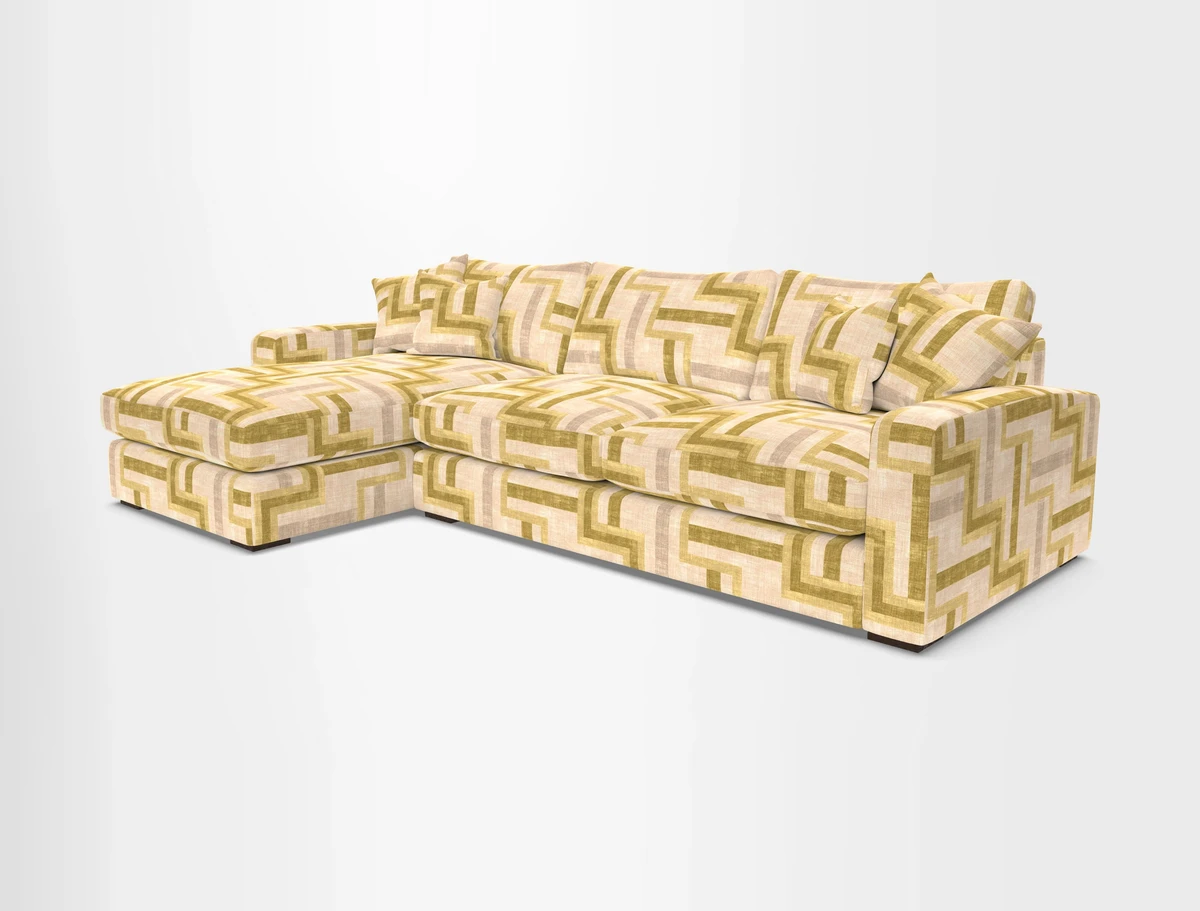 Stockbridge Chaise LHF in Two Tone Plain Biscuit
