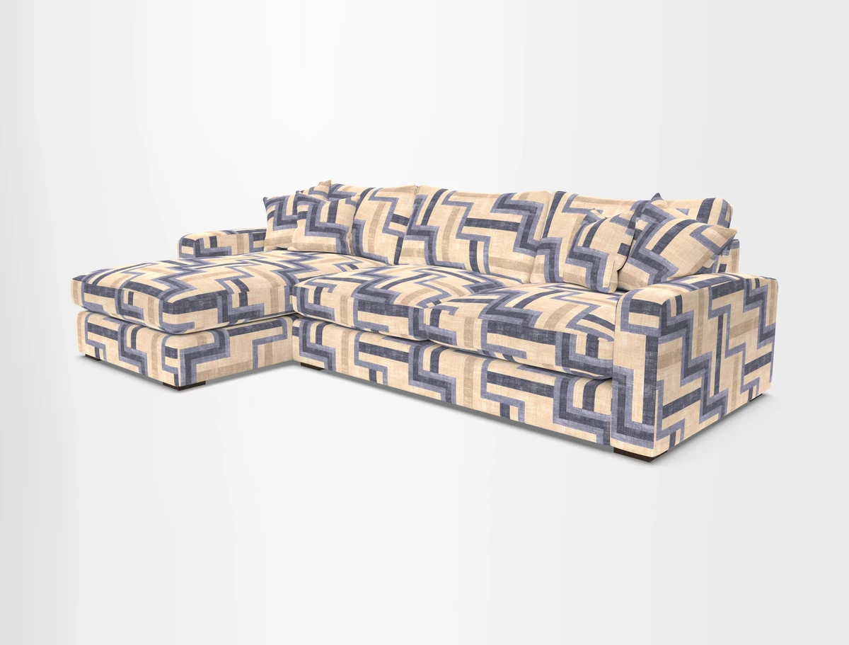 Stockbridge Chaise LHF in Two Tone Plain Biscuit