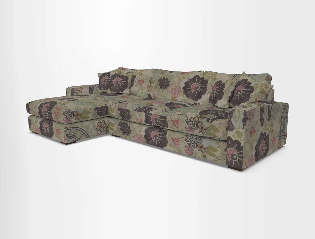 Stockbridge Chaise LHF in Two Tone Plain Biscuit