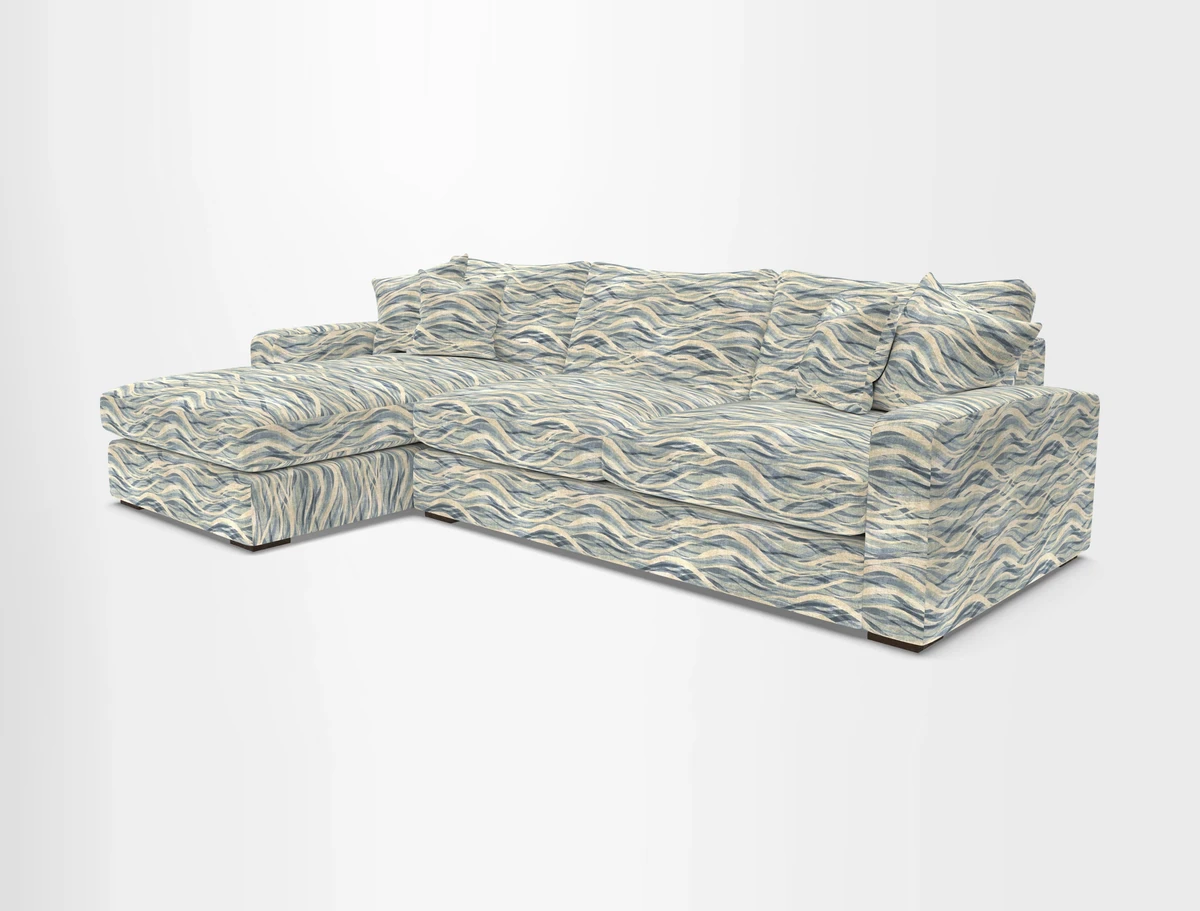 Stockbridge Chaise LHF in Two Tone Plain Biscuit