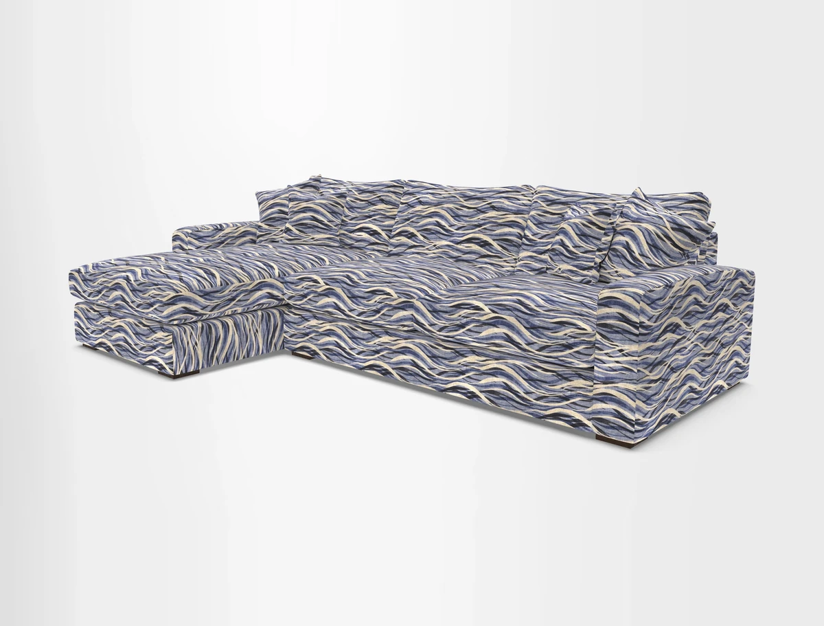 Stockbridge Chaise LHF in Two Tone Plain Biscuit