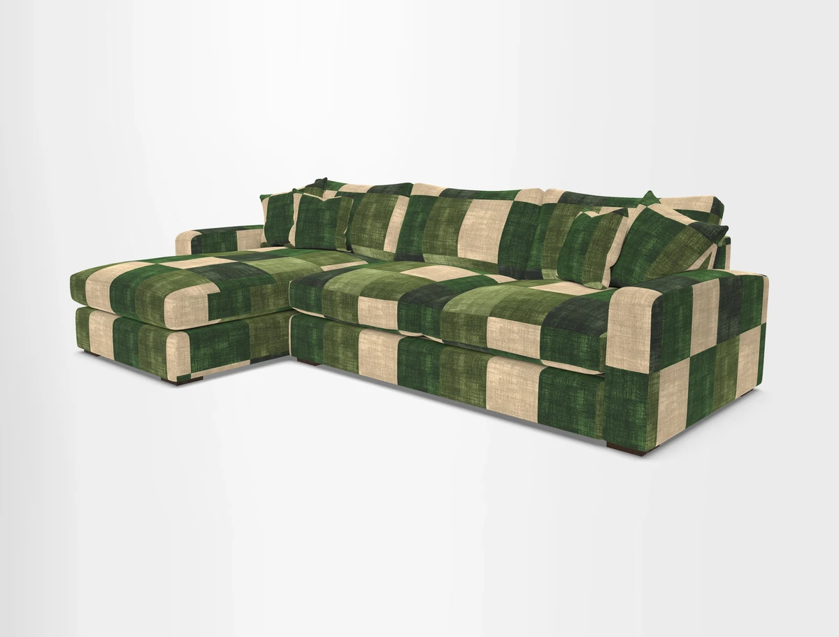 Stockbridge Chaise LHF in Two Tone Plain Biscuit