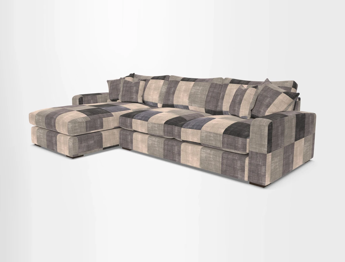 Stockbridge Chaise LHF in Two Tone Plain Biscuit