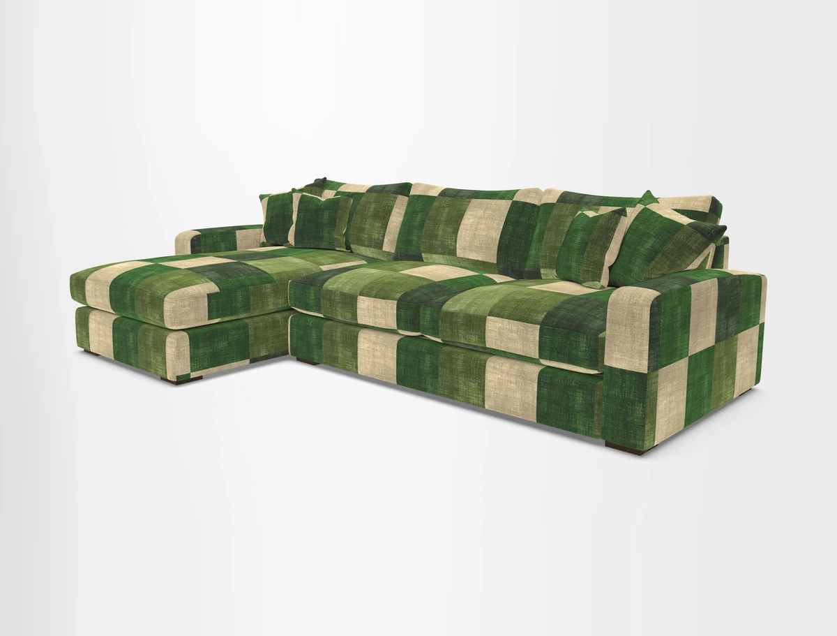 Stockbridge Chaise LHF in Two Tone Plain Biscuit