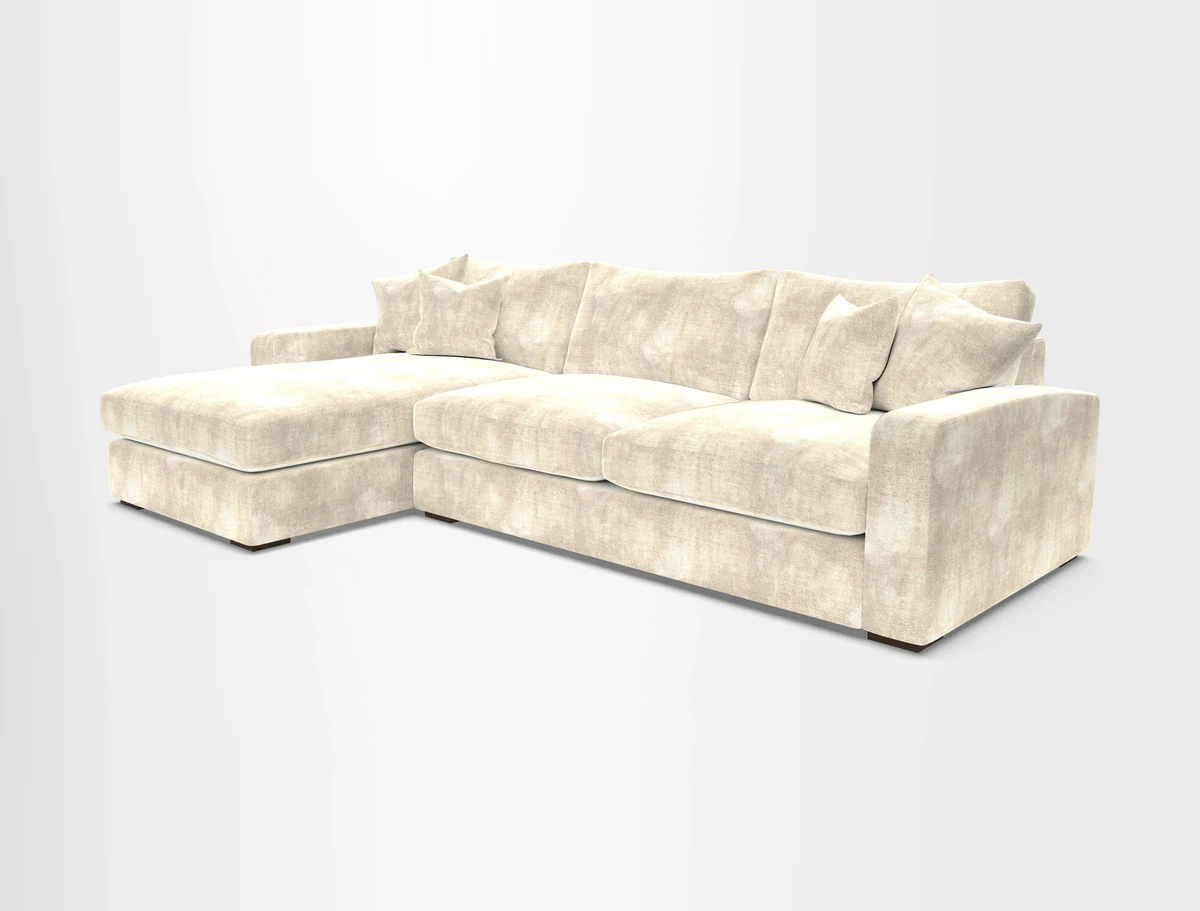 Stockbridge Chaise LHF in Two Tone Plain Biscuit