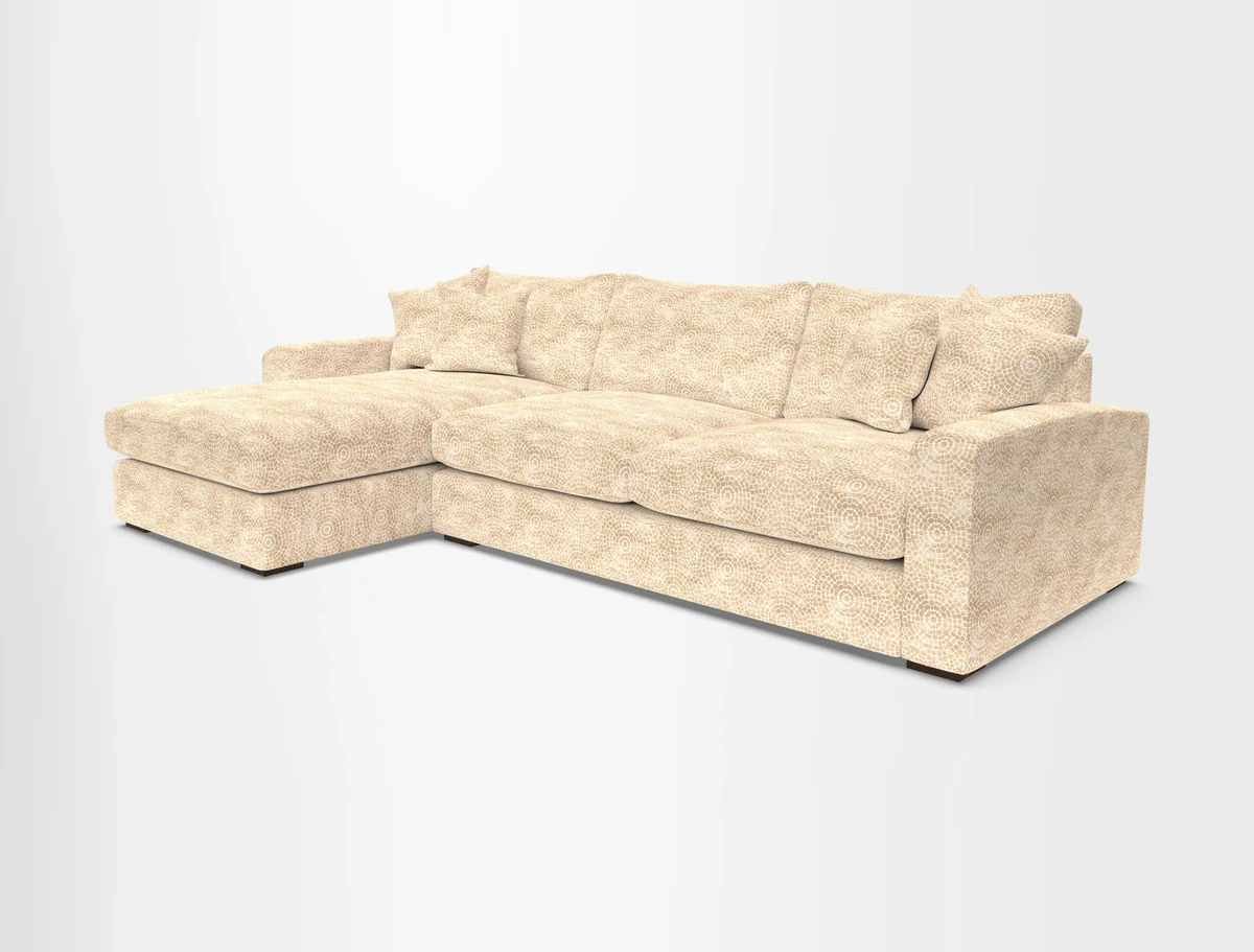 Stockbridge Chaise LHF in Two Tone Plain Biscuit