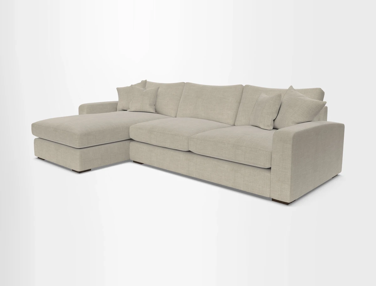 Stockbridge Chaise LHF in Two Tone Plain Biscuit