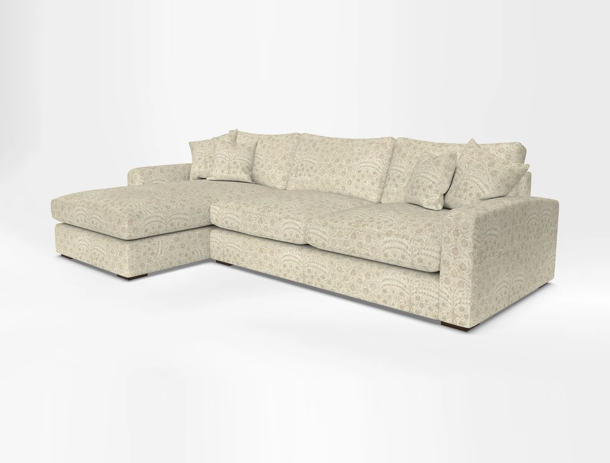 Stockbridge Chaise LHF in Two Tone Plain Biscuit