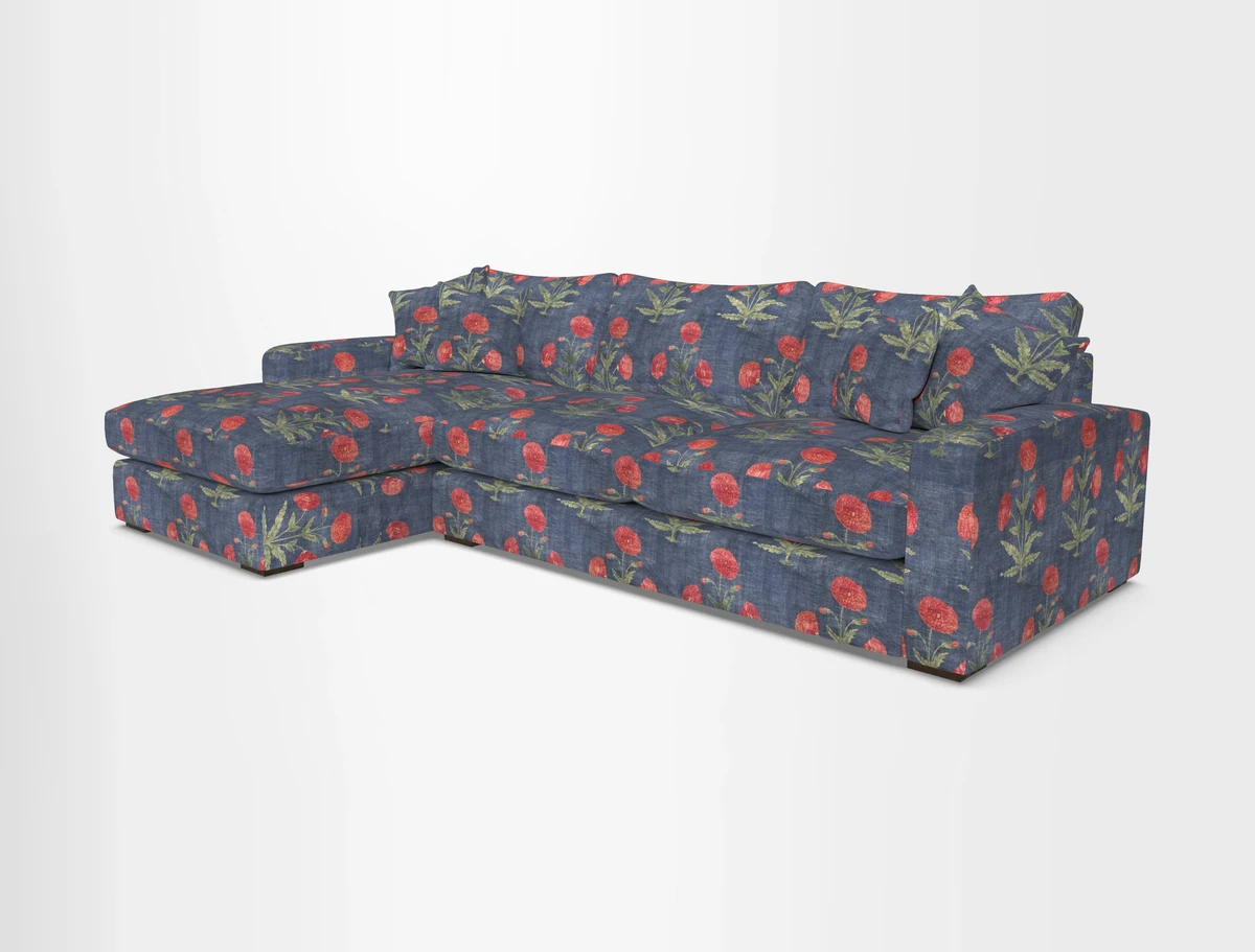 Stockbridge Chaise LHF in Two Tone Plain Biscuit