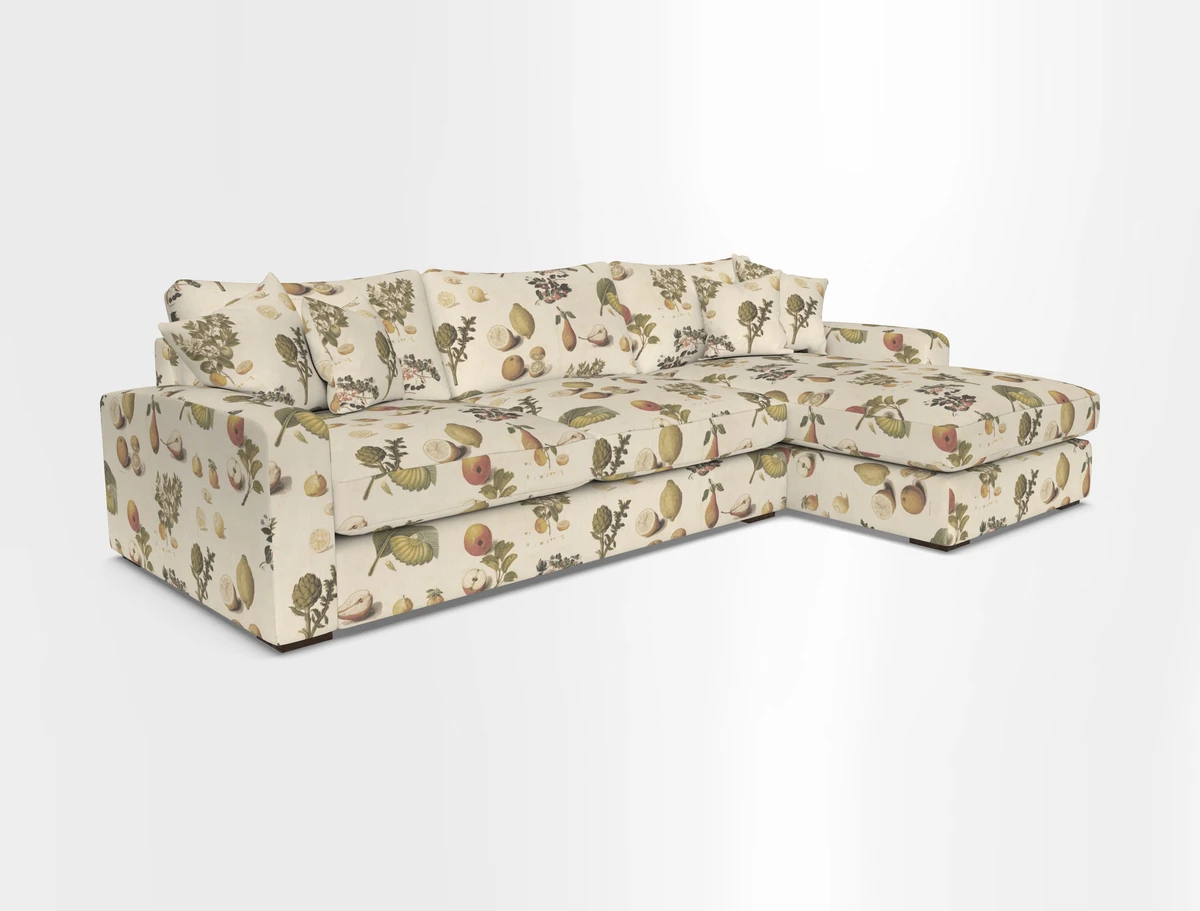 Stockbridge Chaise RHF in Two Tone Plain Biscuit