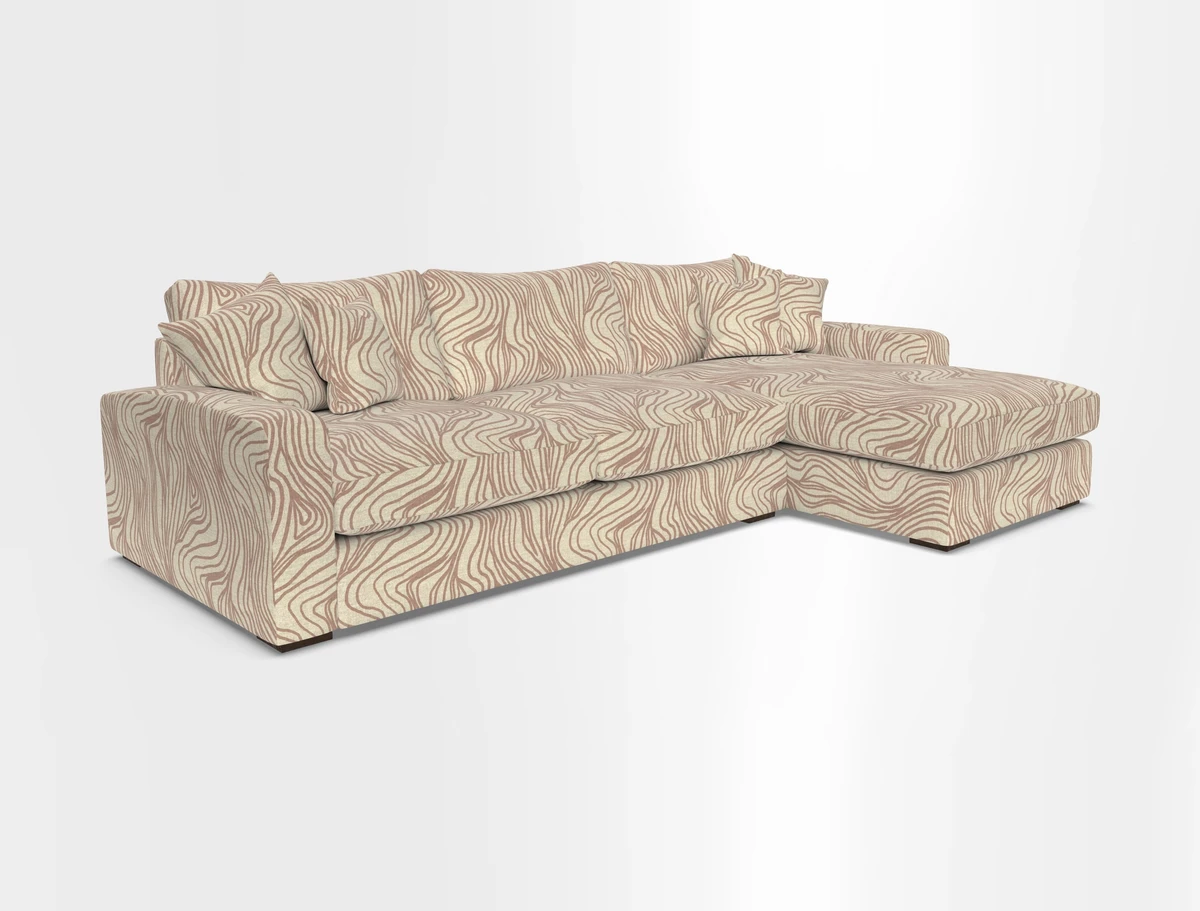 Stockbridge Chaise RHF in Two Tone Plain Biscuit