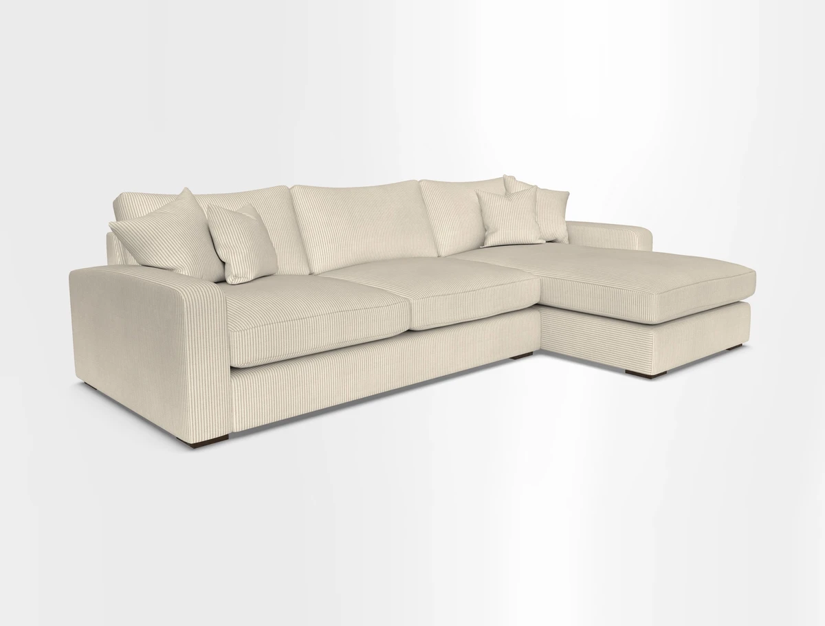 Stockbridge Chaise RHF in Two Tone Plain Biscuit