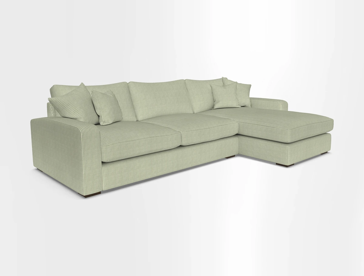 Stockbridge Chaise RHF in Two Tone Plain Biscuit