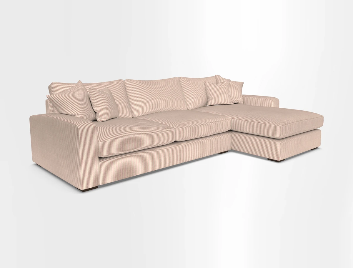 Stockbridge Chaise RHF in Two Tone Plain Biscuit