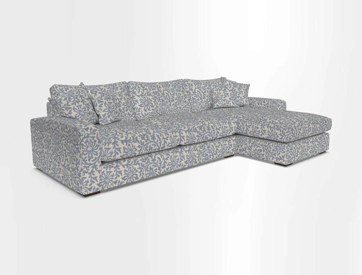 Stockbridge Chaise RHF in Two Tone Plain Biscuit