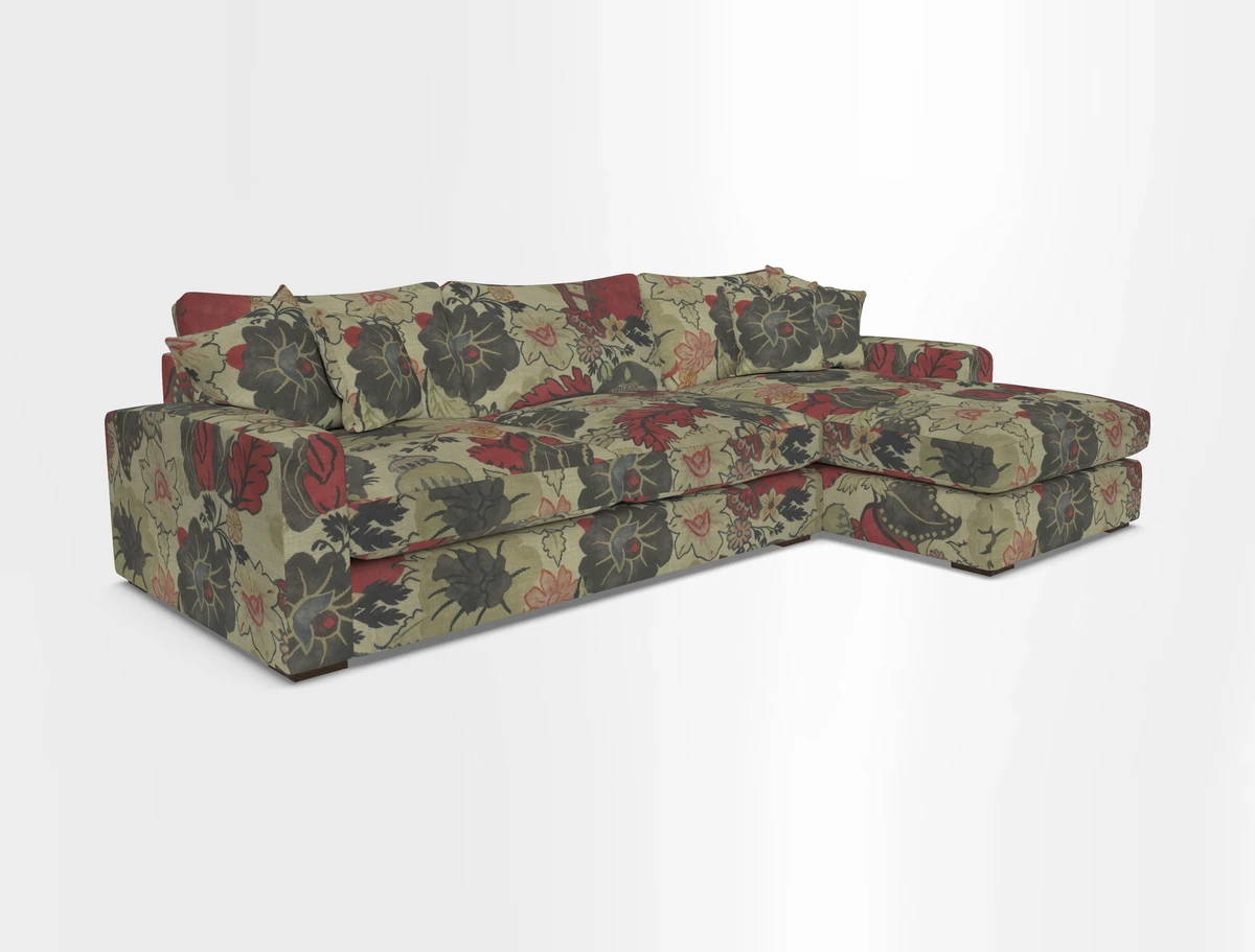 Stockbridge Chaise RHF in Two Tone Plain Biscuit