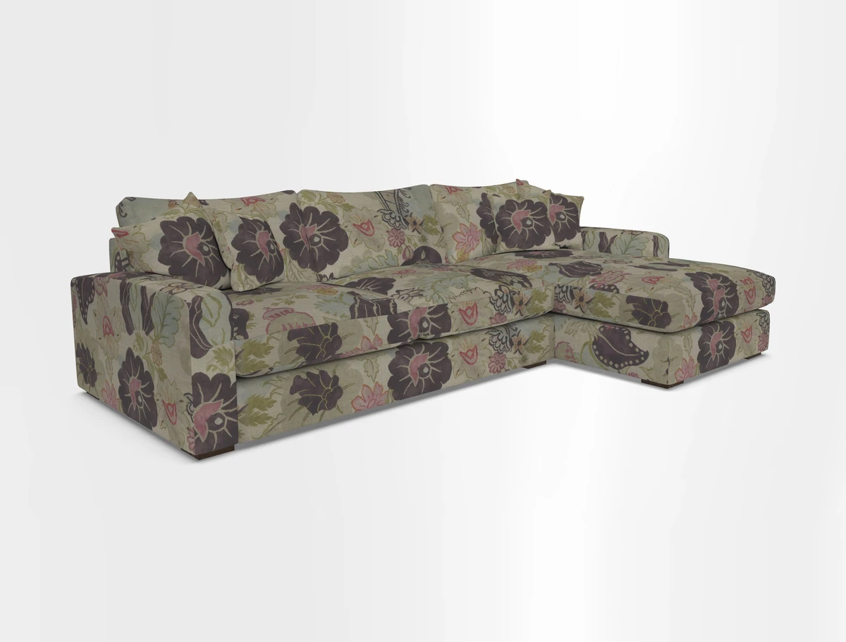 Stockbridge Chaise RHF in Two Tone Plain Biscuit