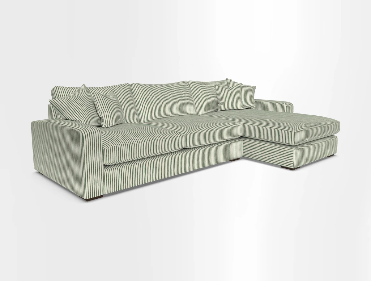 Stockbridge Chaise RHF in Two Tone Plain Biscuit
