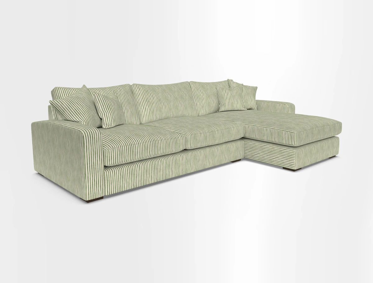 Stockbridge Chaise RHF in Two Tone Plain Biscuit