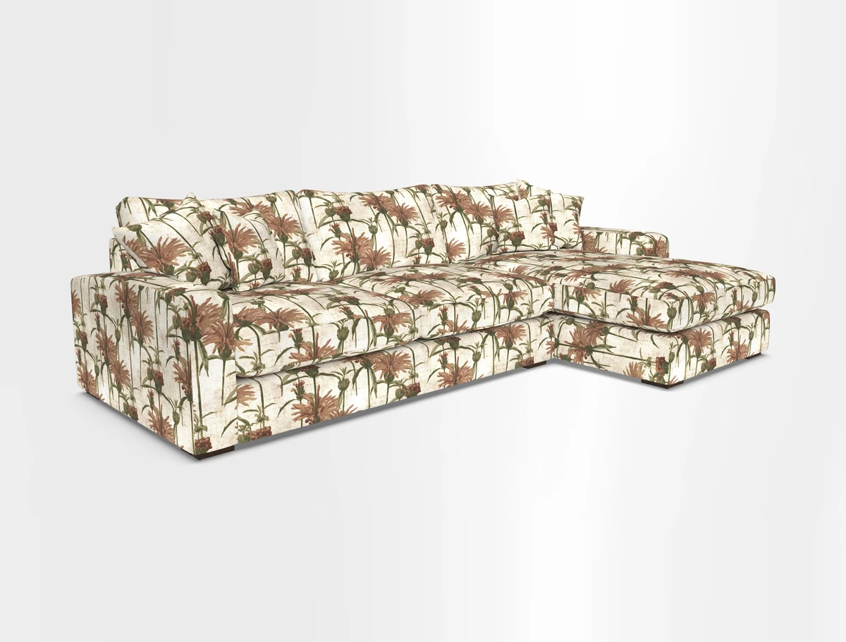 Stockbridge Chaise RHF in Two Tone Plain Biscuit