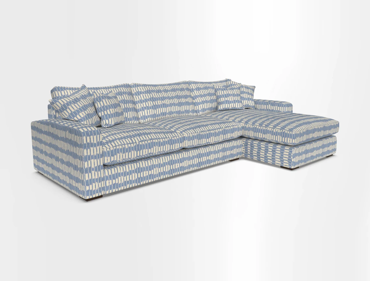 Stockbridge Chaise RHF in Two Tone Plain Biscuit