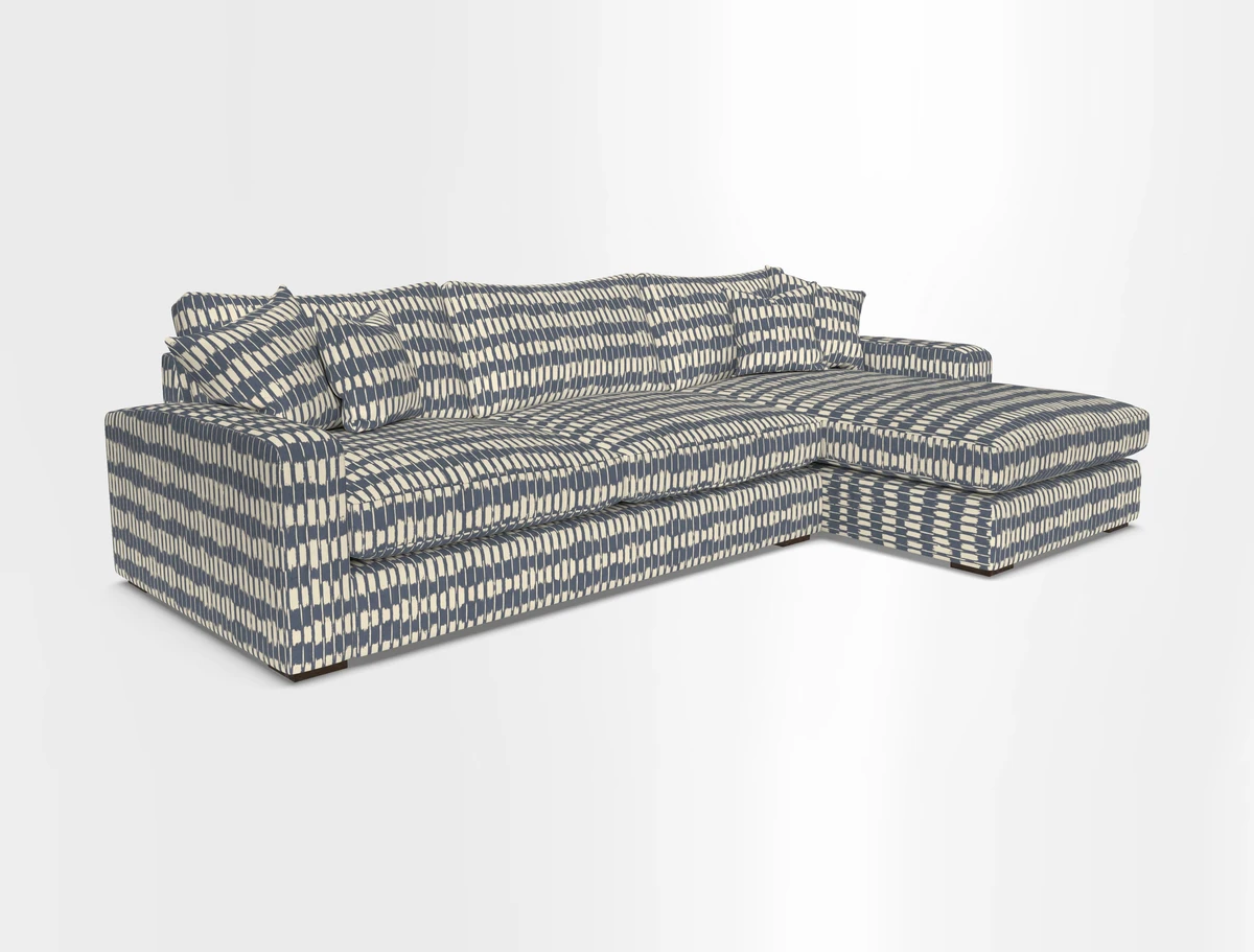 Stockbridge Chaise RHF in Two Tone Plain Biscuit