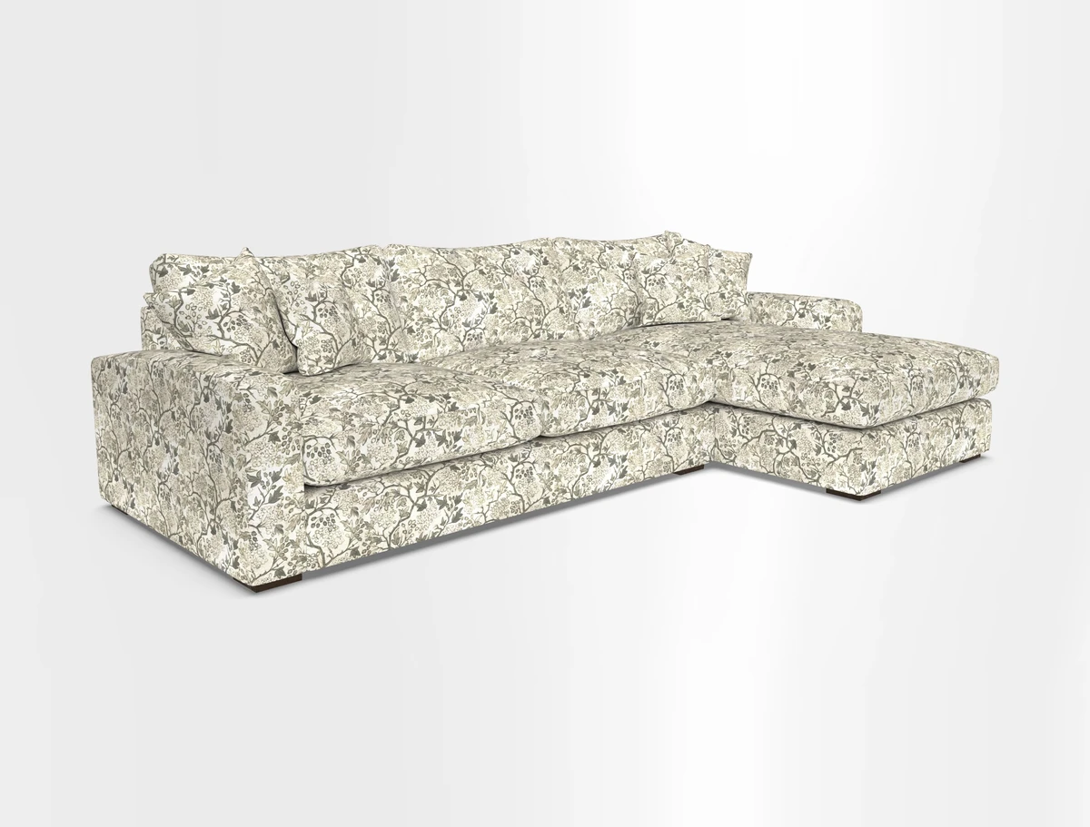 Stockbridge Chaise RHF in Two Tone Plain Biscuit